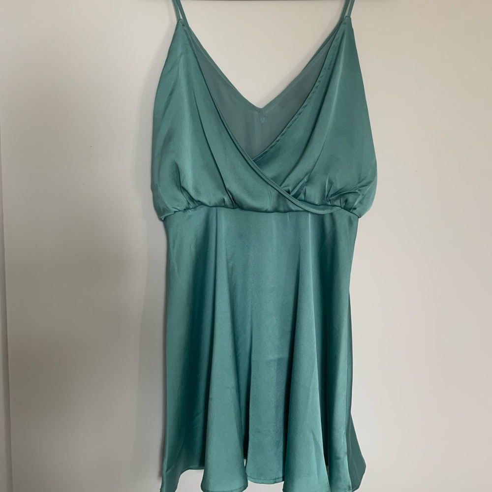 Shiny Turquoise Summer Dress